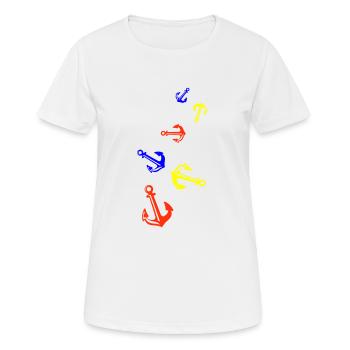 Anchor Icon Icon - Women's Breathable T-Shirt - white - Front - AI Model Female 172 dark (172cm)