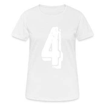 Maillot numéro 4 - T-shirt respirant Femme - blanc - Devant - AI Model Female 172 dark (172cm)
