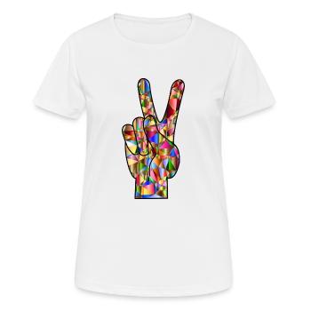 weltfrieden auf erden world peace on earth love30 - Frauen T-Shirt atmungsaktiv - Weiß - Vorne - AI Model Female 172 dark (172cm)