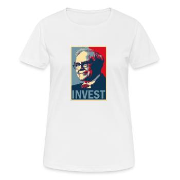 warren buffett investir II acheter et détenir une bourse - T-shirt respirant Femme - blanc - Devant - AI Model Female 172 dark (172cm)