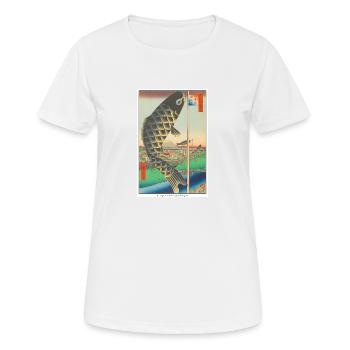 Japanische Kunst Hiroshige - Frauen T-Shirt atmungsaktiv - Weiß - Vorne - AI Model Female 172 dark (172cm)