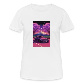 90s Anime Retrowave - Women's Breathable T-Shirt - white - Front - AI Model Female 172 dark (172cm)