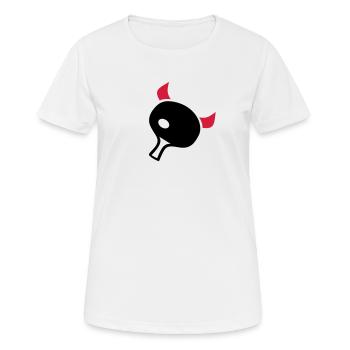 table tennis - Women's Breathable T-Shirt - white - Front - AI Model Female 172 dark (172cm)