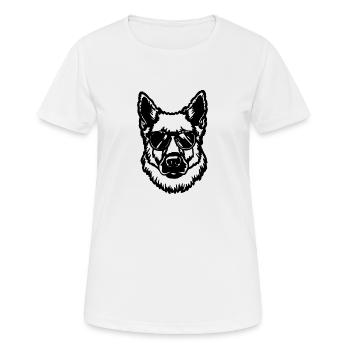 Schäferhund Hund Hundekopf - Frauen T-Shirt atmungsaktiv - Weiß - Vorne - AI Model Female 172 dark (172cm)