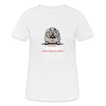 Ohne Komondor ist alles doof - Frauen T-Shirt atmungsaktiv - Weiß - Vorne - AI Model Female 172 dark (172cm)