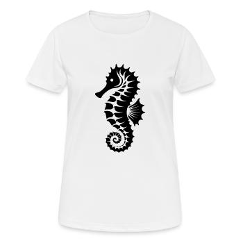 Seepferdchen für Junior Schwimmtraining - Frauen T-Shirt atmungsaktiv - Weiß - Vorne - AI Model Female 172 dark (172cm)