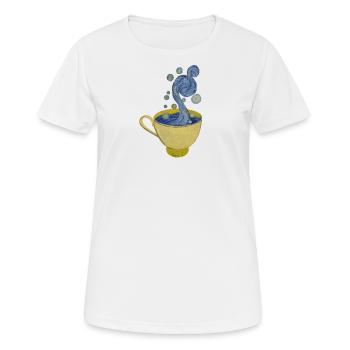 Starry Coffee, Starry Night - Vincent - Women's Breathable T-Shirt - white - Front - AI Model Female 172 dark (172cm)