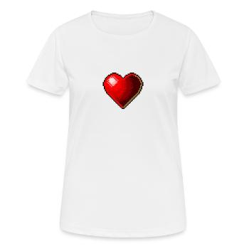 Herz 3D Herzen corazon rot retro rot rojo Liebe - Frauen T-Shirt atmungsaktiv - Weiß - Vorne - AI Model Female 172 dark (172cm)