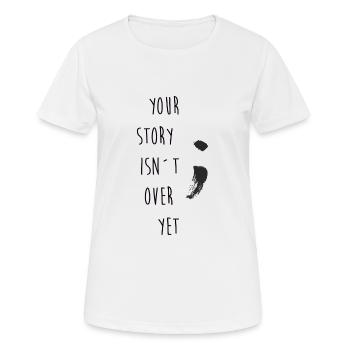 Semikolon - Frauen T-Shirt atmungsaktiv - Weiß - Vorne - AI Model Female 172 dark (172cm)