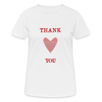 Thank you. THANKS. THANK YOU. anniversary. birth. - Women's Breathable T-Shirt - white - Front - AI Model Female 172 dark (172cm)