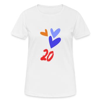 20. 20 ANS. 20e ANNIVERSAIRE. ANNIVERSAIRE 20 ANS. - T-shirt respirant Femme - blanc - Devant - AI Model Female 172 dark (172cm)