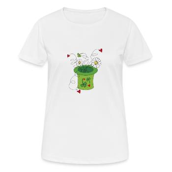 chapeau Saint-Patrick - T-shirt respirant Femme - blanc - Devant - AI Model Female 172 dark (172cm)