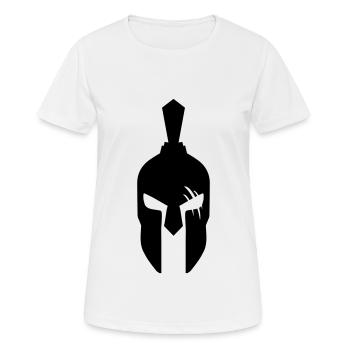 Spartaner Helm - Frauen T-Shirt atmungsaktiv - Weiß - Vorne - AI Model Female 172 dark (172cm)