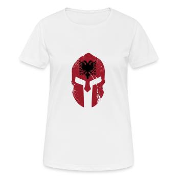Albanie Flag Fitness Warrior Sparta Warrior Gym - T-shirt respirant Femme - blanc - Devant - AI Model Female 172 dark (172cm)