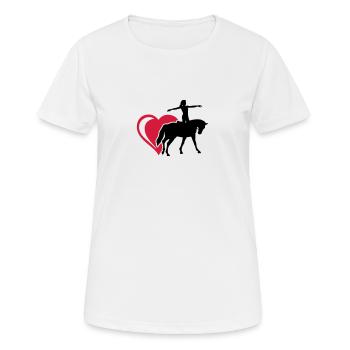 Herz Voltigieren - Frauen T-Shirt atmungsaktiv - Weiß - Vorne - AI Model Female 172 dark (172cm)
