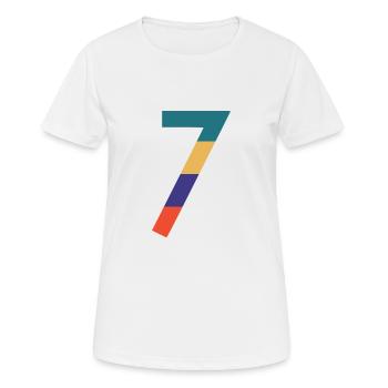 Le chiffre 7 - T-shirt respirant Femme - blanc - Devant - AI Model Female 172 dark (172cm)