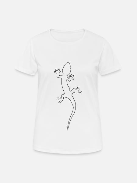 gecko echse silhouette - Frauen T-Shirt atmungsaktiv - Weiß