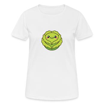 Niedlicher Kohl oder Salatkopf - Frauen T-Shirt atmungsaktiv - Weiß - Vorne - AI Model Female 172 dark (172cm)