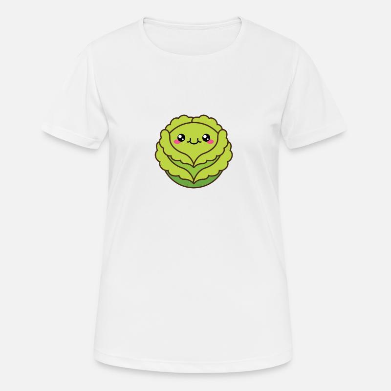 Cute cabbage or lettuce head - Women's Breathable T-Shirt - white