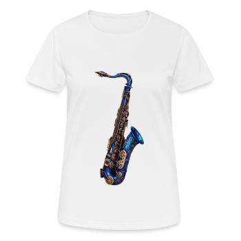Saxophon - Frauen T-Shirt atmungsaktiv - Weiß - Vorne - AI Model Female 172 dark (172cm)