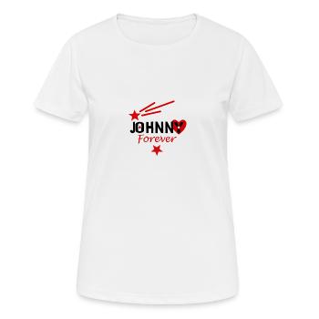 Johnny für immer - Frauen T-Shirt atmungsaktiv - Weiß - Vorne - AI Model Female 172 dark (172cm)