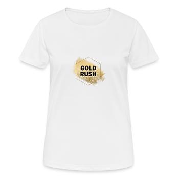 Goldrausch-Logo - Frauen T-Shirt atmungsaktiv - Weiß - Vorne - AI Model Female 172 dark (172cm)