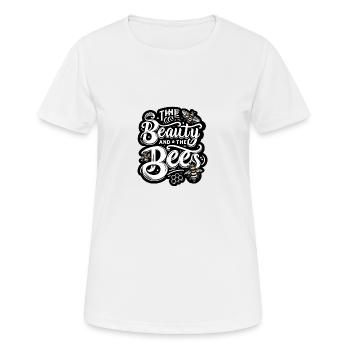 Beauty and the Bees in schwarz/weiß - Frauen T-Shirt atmungsaktiv - Weiß - Vorne - AI Model Female 172 dark (172cm)