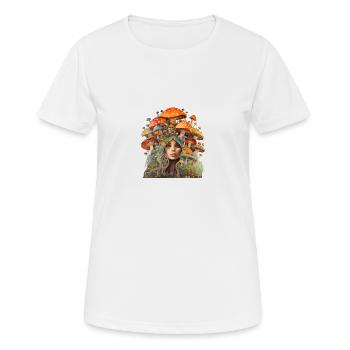 Mutter der Fliegenpilze - Mutter Erde - Frauen T-Shirt atmungsaktiv - Weiß - Vorne - AI Model Female 172 dark (172cm)