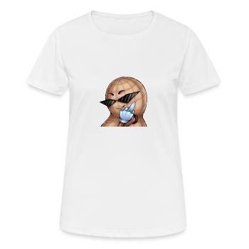 Moyen doigt écrou - T-shirt respirant Femme - blanc - Devant - AI Model Female 172 dark (172cm)