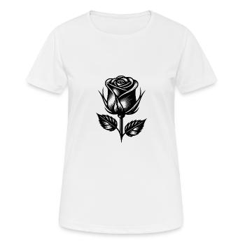 Florales dekoratives romantisches Rosendesign - Frauen T-Shirt atmungsaktiv - Weiß - Vorne - AI Model Female 172 dark (172cm)
