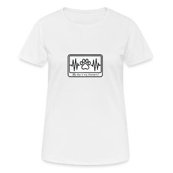 My dog is my therapist - Hearbeat&Pawprint Design - Women's Breathable T-Shirt - white - Front - AI Model Female 172 dark (172cm)