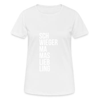 SCHWIEGER MAMAS LIEBLING - Schwiegermutter WEISS - Frauen T-Shirt atmungsaktiv - Weiß - Vorne - AI Model Female 172 dark (172cm)