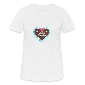 Lebkuchenherz, Herz, Bierchen, Bier - Frauen T-Shirt atmungsaktiv - Weiß - Vorne - AI Model Female 172 dark (172cm)