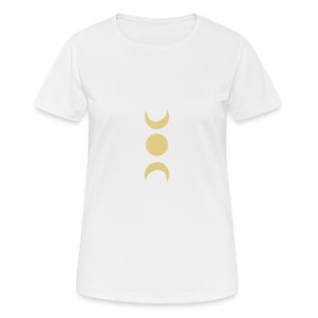 Mond - Frauen T-Shirt atmungsaktiv - Weiß - Vorne - AI Model Female 172 dark (172cm)