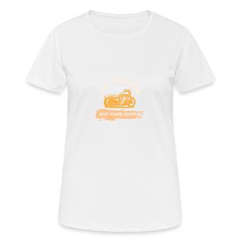 motorrad cooler spruch - Frauen T-Shirt atmungsaktiv - Weiß - Vorne - AI Model Female 172 dark (172cm)