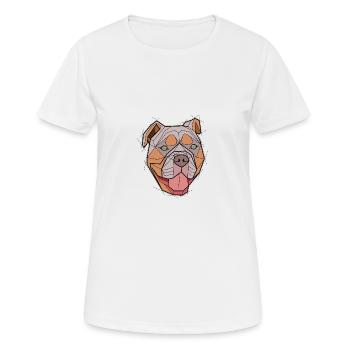 Geometrische Bulldogge (Farbe) - Frauen T-Shirt atmungsaktiv - Weiß - Vorne - AI Model Female 172 dark (172cm)