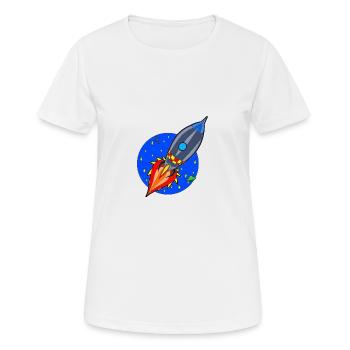Funny Little Rocket - Frauen T-Shirt atmungsaktiv - Weiß - Vorne - AI Model Female 172 dark (172cm)