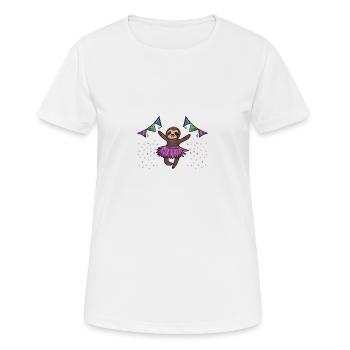 Faultier Ivy - Frauen T-Shirt atmungsaktiv - Weiß - Vorne - AI Model Female 172 dark (172cm)