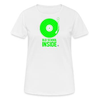 Old School Inside - Turntable Green - Women's Breathable T-Shirt - white - Front - AI Model Female 172 dark (172cm)