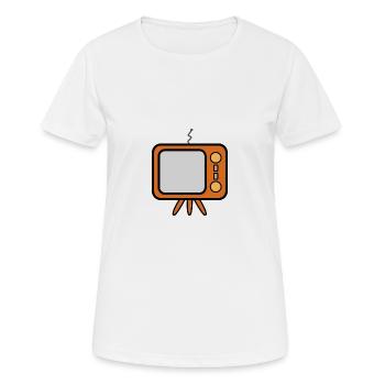 TV Vintage - Frauen T-Shirt atmungsaktiv - Weiß - Vorne - AI Model Female 172 dark (172cm)