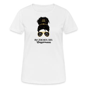 Wassermann Sternzeichen Horoskop Tierkreiszeichen - Frauen T-Shirt atmungsaktiv - Weiß - Vorne - AI Model Female 172 dark (172cm)