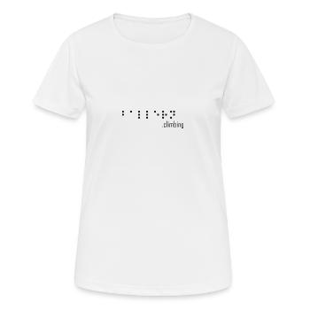 logo braille - Frauen T-Shirt atmungsaktiv - Weiß - Vorne - AI Model Female 172 dark (172cm)