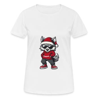 Loup Weihnachten Noël laid - T-shirt respirant Femme - blanc - Devant - AI Model Female 172 dark (172cm)