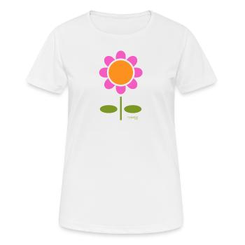 Retro Blume - Frauen T-Shirt atmungsaktiv - Weiß - Vorne - AI Model Female 172 dark (172cm)