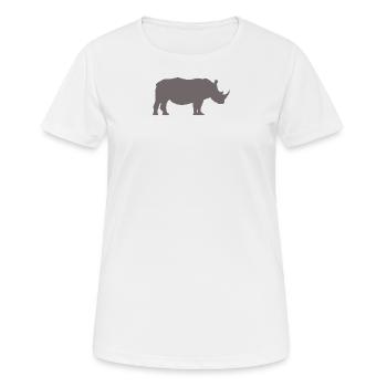 Profil de rhinocéros Gris - T-shirt respirant Femme - blanc - Devant - AI Model Female 172 dark (172cm)