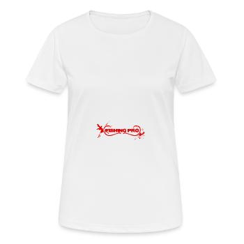 Fishing Pro - Frauen T-Shirt atmungsaktiv - Weiß - Vorne - AI Model Female 172 dark (172cm)