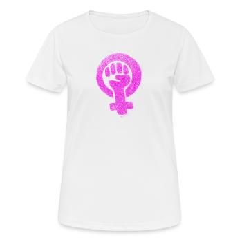 Féministe Emancipation Féministe Féminisme Égalité - T-shirt respirant Femme - blanc - Devant - AI Model Female 172 dark (172cm)