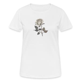 White Rose - Frauen T-Shirt atmungsaktiv - Weiß - Vorne - AI Model Female 172 dark (172cm)