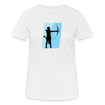 Bow Shooting Sports Bow - Women's Breathable T-Shirt - white - Front - AI Model Female 172 dark (172cm)