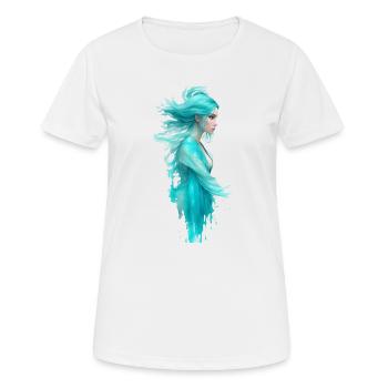 ethereal half-body portrait of a woman water F - Women's Breathable T-Shirt - white - Front - AI Model Female 172 dark (172cm)